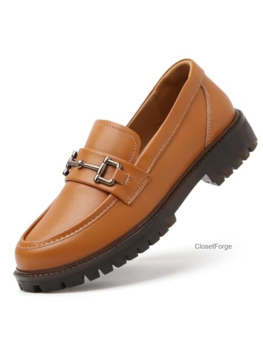 Women's Penny Loafers Slip On Leather Business Casual Round Toe